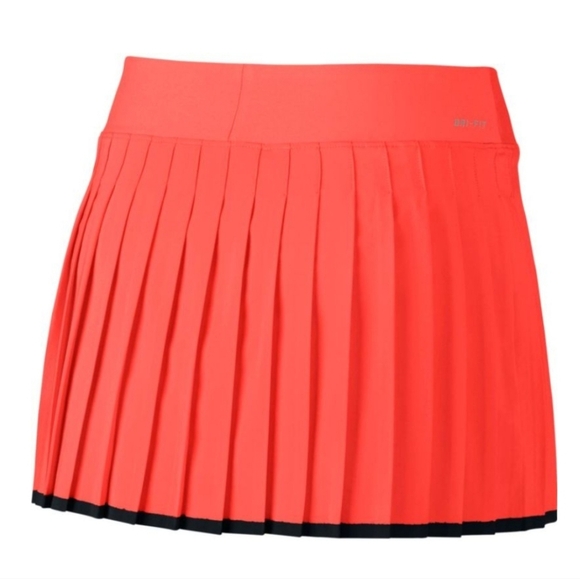 Nike, Victory Court Pleated Hyper Orange Skirt Skort Tennis Preppy Size Large - Picture 3 of 12
